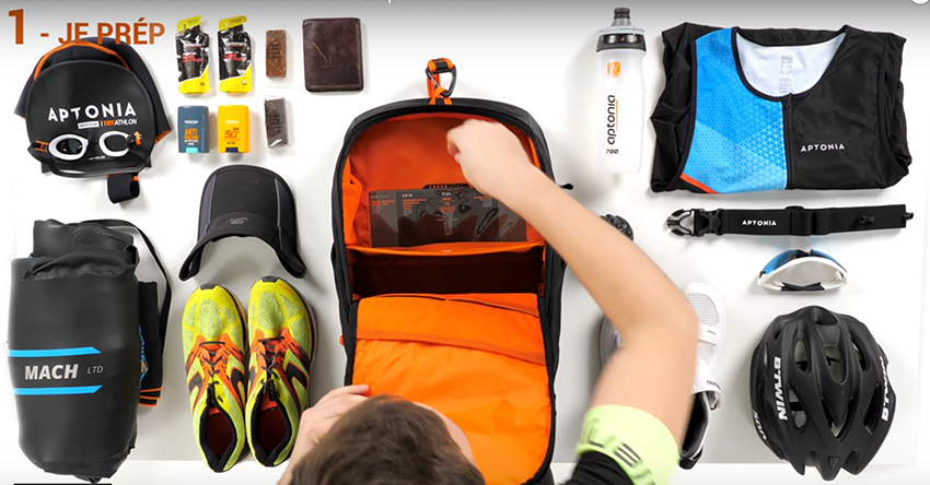 preparation du sac à dos de triathlon quoi mettre dans le sac de transition de triathlon