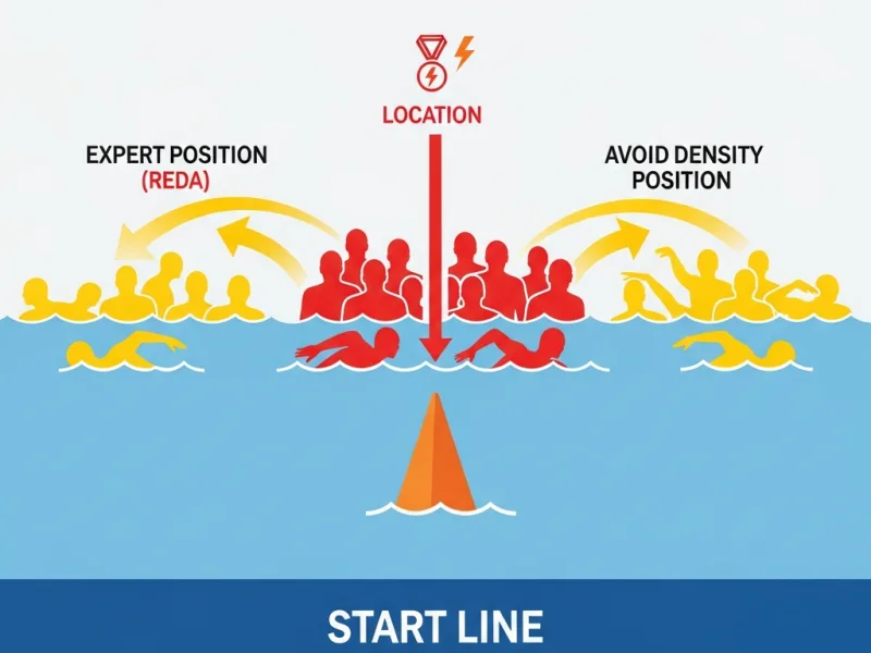 Positionnement stratégique départ natation triathlon
