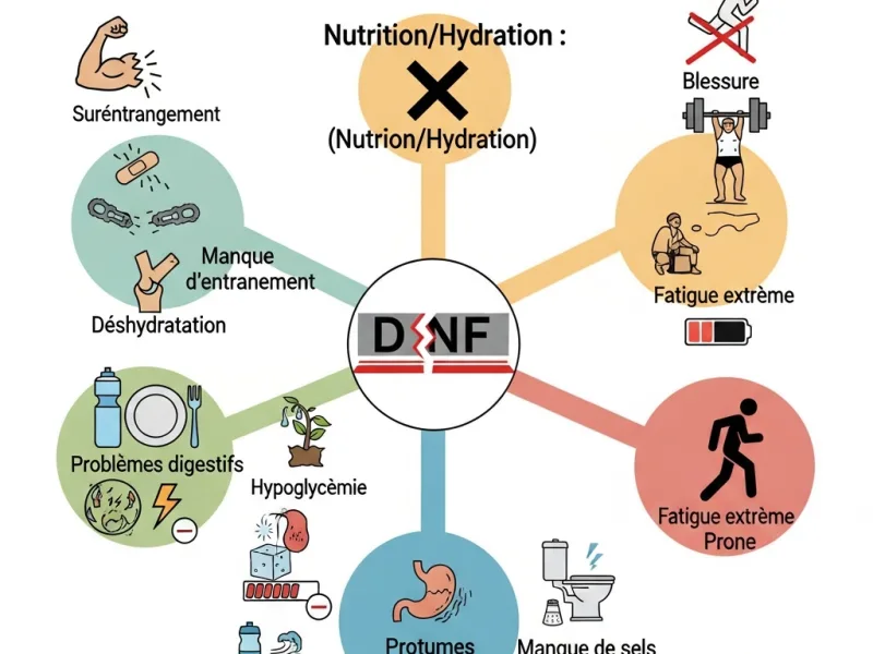 Infographie des causes d'un abandon en triathlon