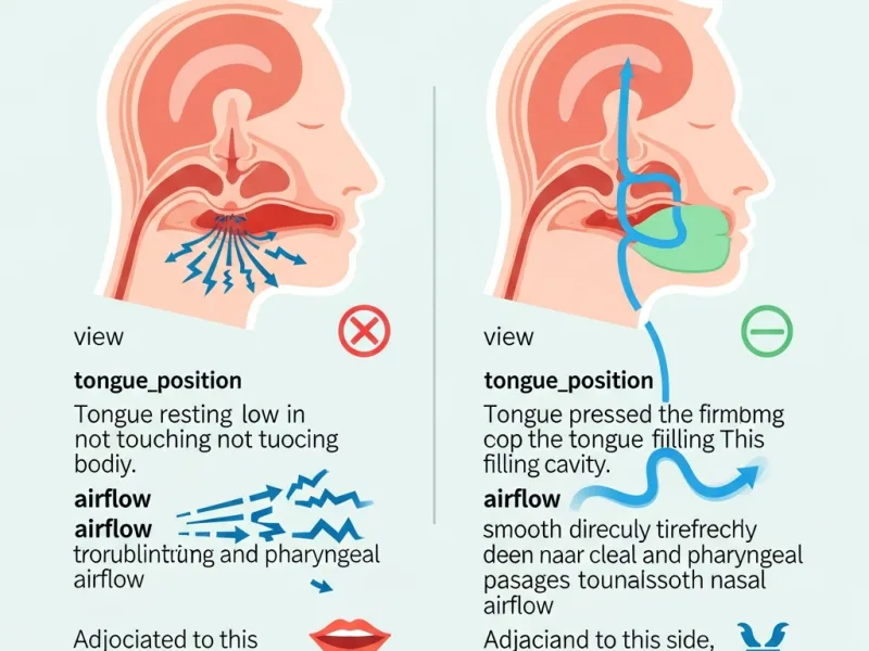 Schéma de la position de la langue pour une respiration optimale