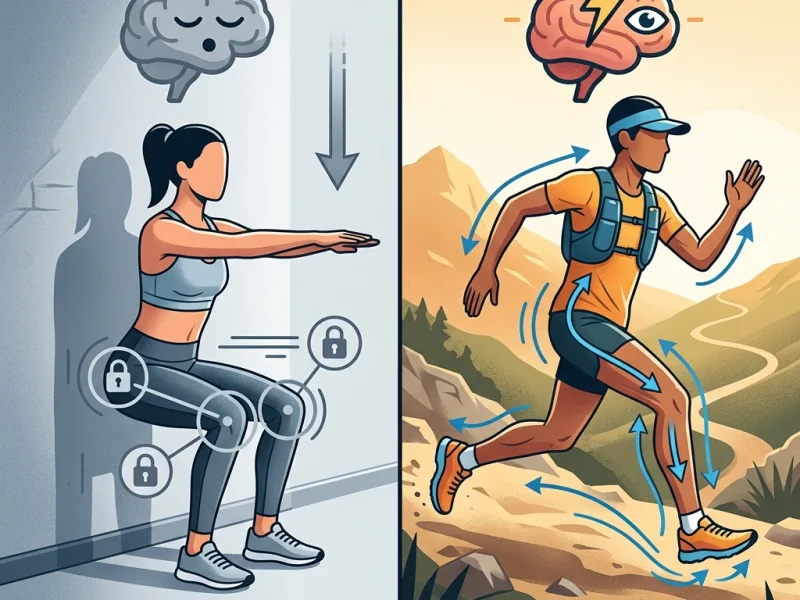 Comparaison entre l'exercice statique de la chaise et le mouvement dynamique du trail running