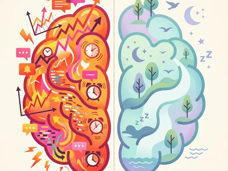 Cerveau surchargé vs cerveau reposé après dé-entraînement cognitif
