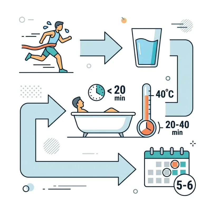 Protocole du bain chaud pour l'acclimatation à la chaleur.