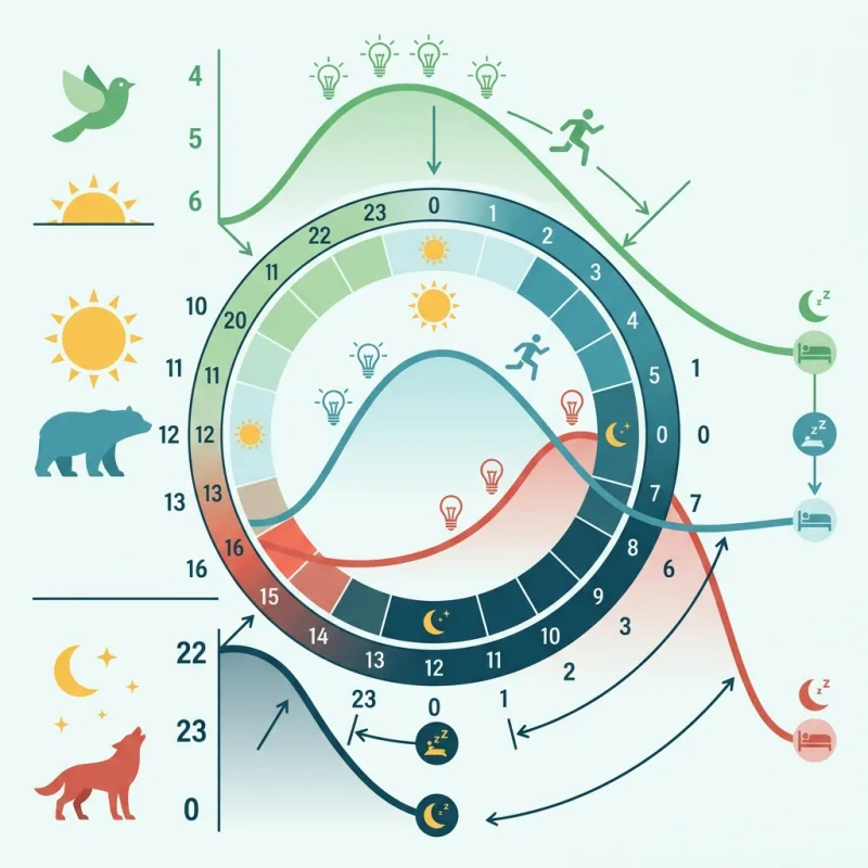 Courbes de performance des chronotypes sur 24 heures